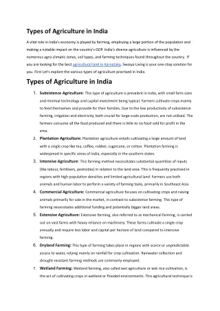 Exploring the Diverse Types of Agriculture in India