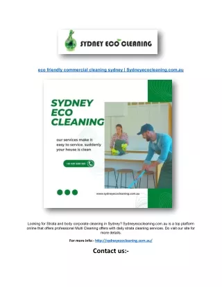 eco friendly commercial cleaning sydney | Sydneyecocleaning.com.au