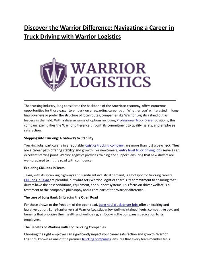 discover the warrior difference navigating