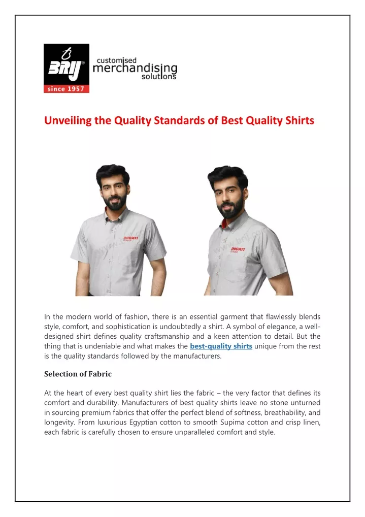 unveiling the quality standards of best quality