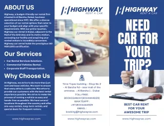 Blue Professional Modern Car Rent Shop Trifold Brochure