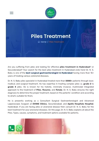 Piles treatment in Hyderabad