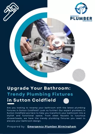 Upgrade your bathroom with trendy plumbing fixtures in Sutton Coldfield