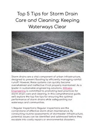 Top 5 Tips for Storm Drain Care and Cleaning_ Keeping Waterways Clear