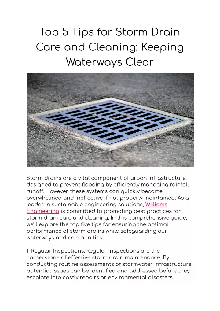 top 5 tips for storm drain care and cleaning