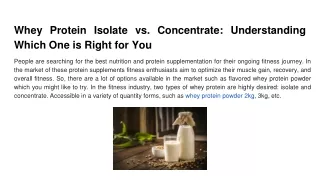 Whey Protein Isolate vs. Concentrate_ Understanding Which One is Right for You