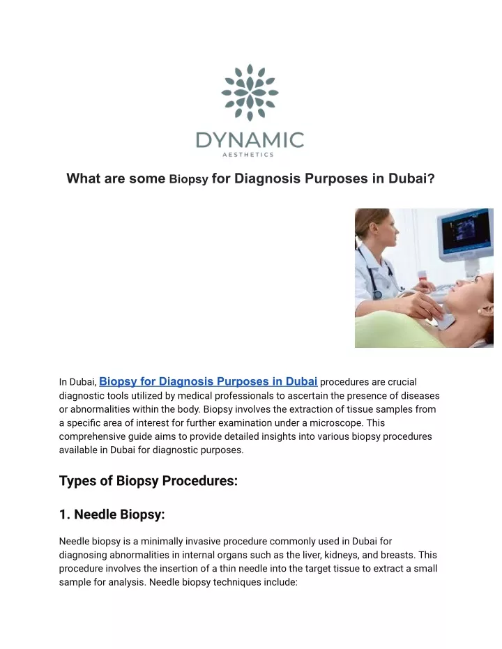 what are some biopsy for diagnosis purposes