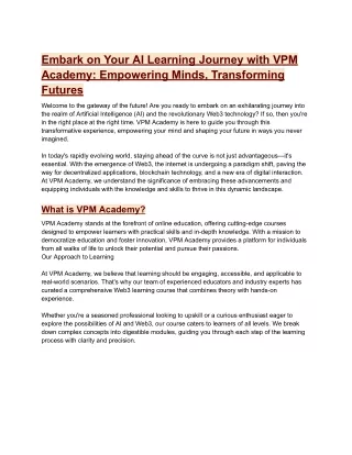 embark on your ai learning journey with