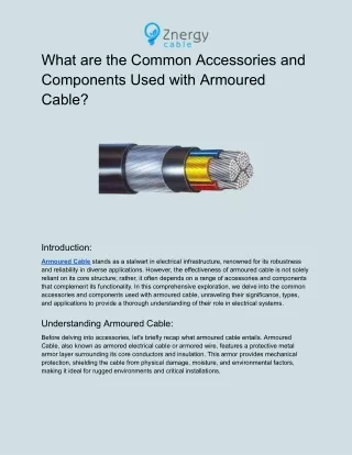 What are the Common Accessories and Components Used with Armoured Cable