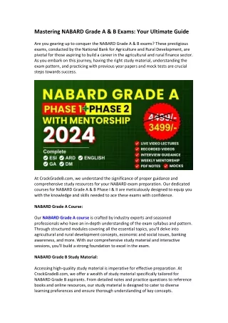 Mastering NABARD Grade A & B Exams Your Ultimate Guide
