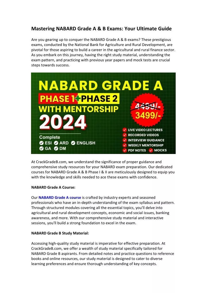 mastering nabard grade a b exams your ultimate
