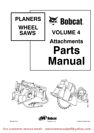 Bobcat Planers Wheel Saws Attachments Parts Catalogue Manual Instant Download