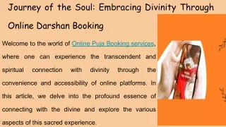 Journey of the Soul Embracing Divinity Through Online Darshan Booking
