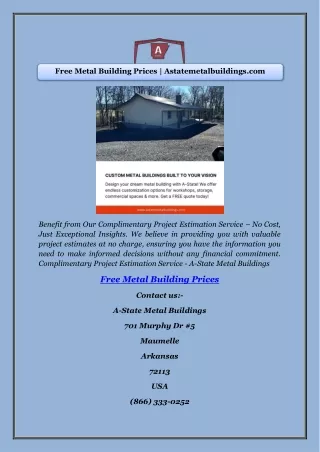 Free Metal Building Prices | Astatemetalbuildings.com