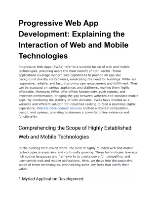 progressive web app development explaining