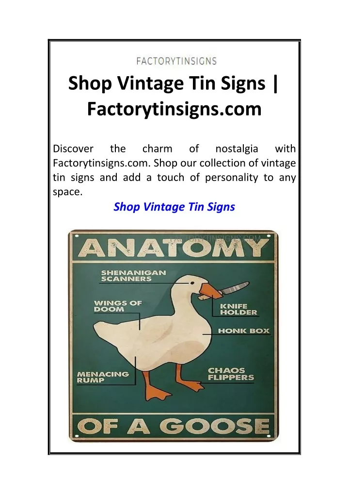 shop vintage tin signs factorytinsigns com