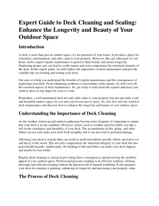 01- Expert Guide to Deck Cleaning and Sealing Enhance the Longevity and Beauty of Your Outdoor Space