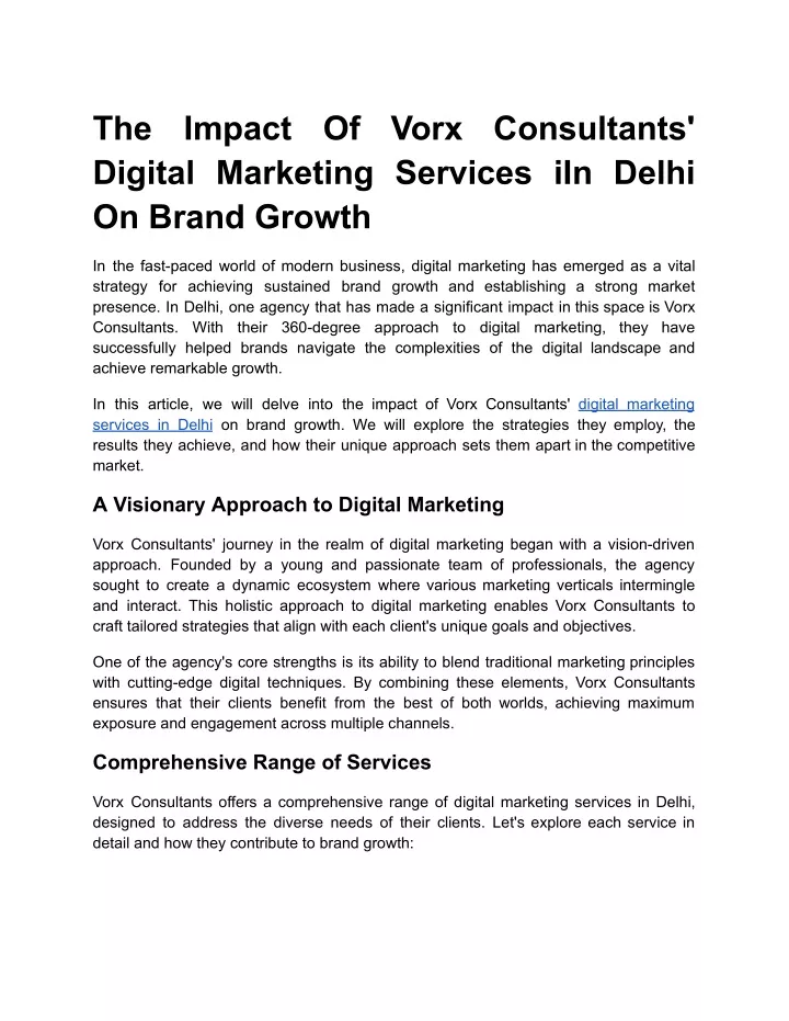 the digital marketing services iin delhi on brand