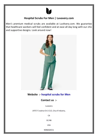 Hospital Scrubs For Men   Luvavery.com