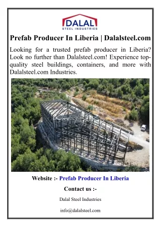 Prefab Producer In Liberia  Dalalsteel.com
