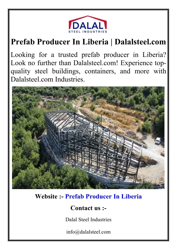 prefab producer in liberia dalalsteel com