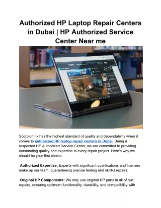 Authorized HP Laptop Repair Centers in Dubai _ HP Authorized Service Center Near me