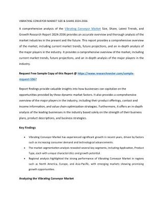 vibrating conveyor market size share 2024 2036