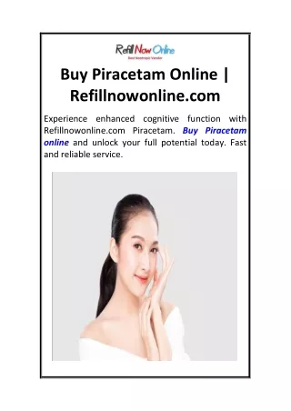 Buy Piracetam Online  Refillnowonline.com