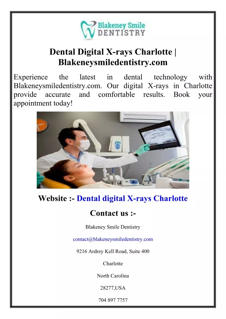 dental digital x rays charlotte