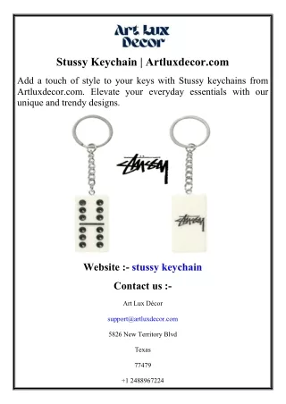 Stussy Keychain  Artluxdecor.com