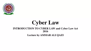 Cyber Law lecture