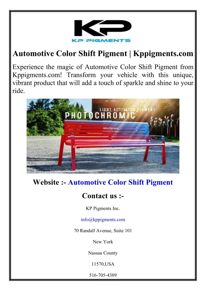 automotive color shift pigment kppigments com