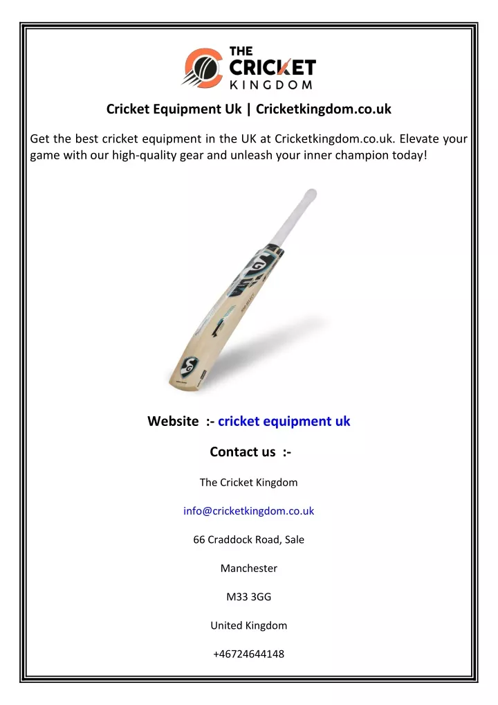 cricket equipment uk cricketkingdom co uk