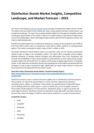 disinfection stands market insights competitive