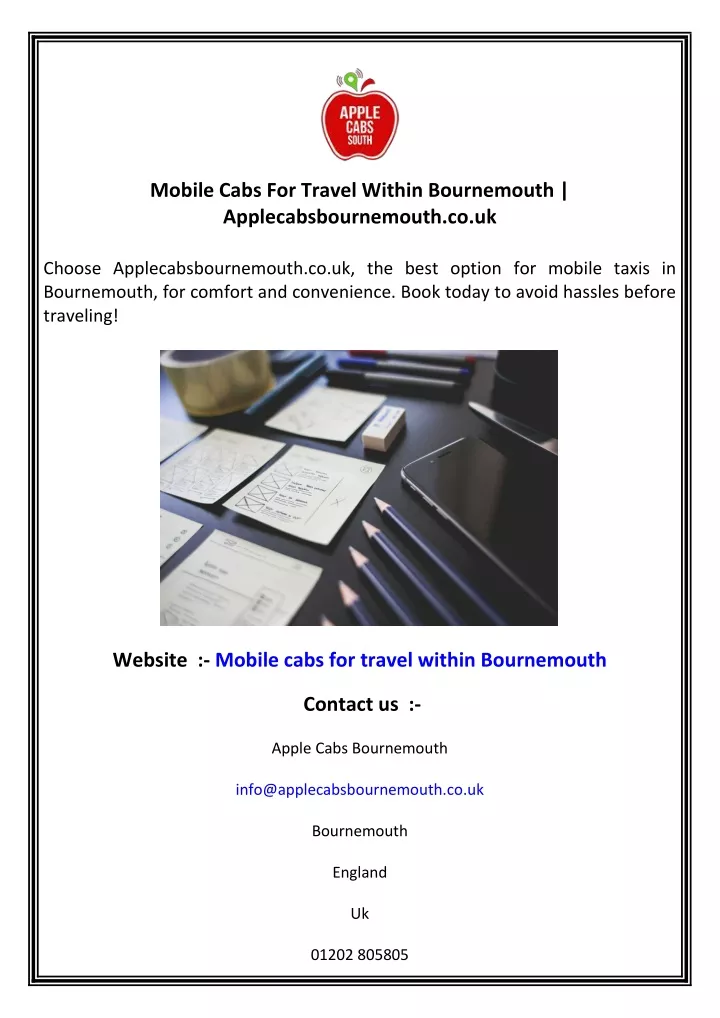 mobile cabs for travel within bournemouth