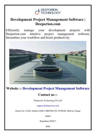 Development Project Management Software  Deeporion.com