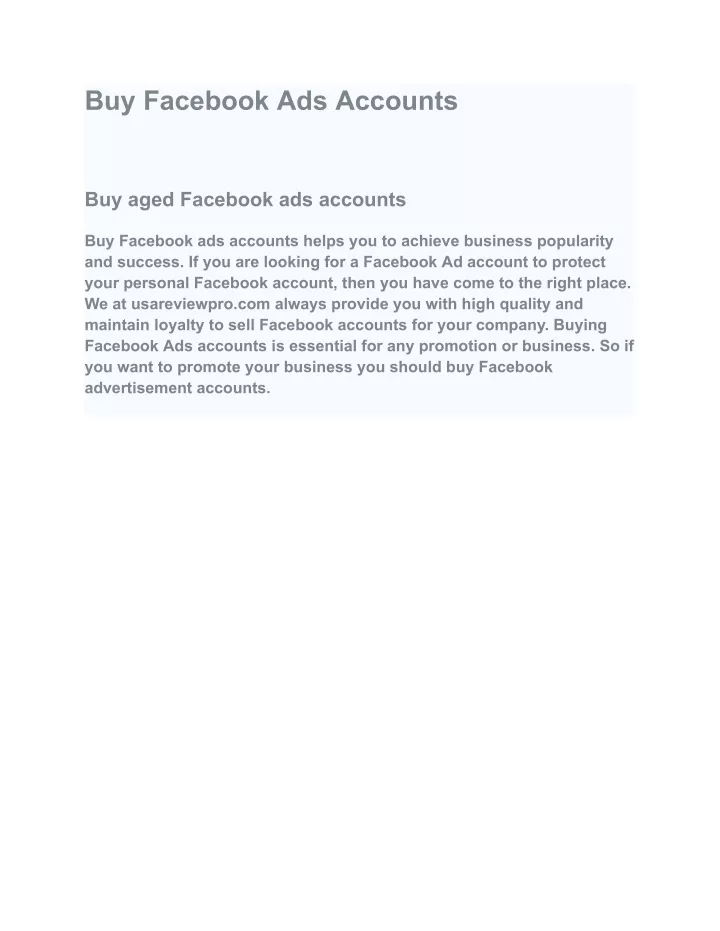 buy facebook ads accounts