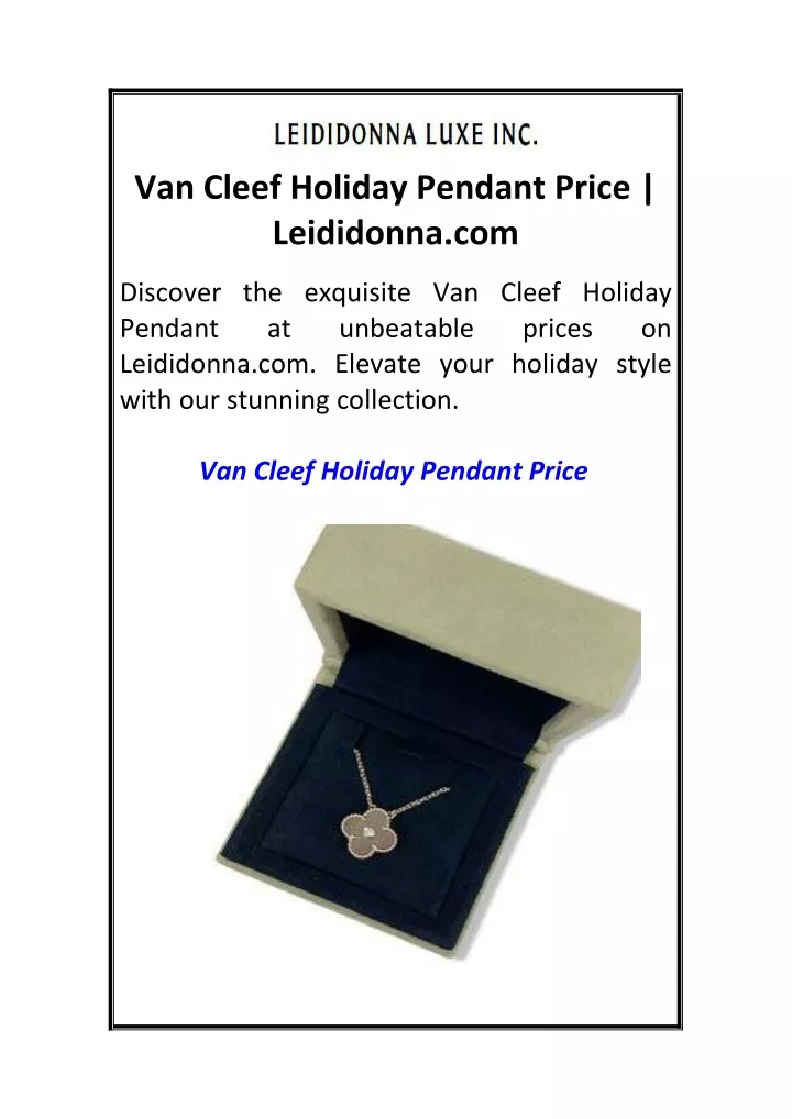 van cleef holiday pendant price leididonna com