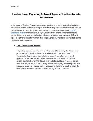 Leather Love_ Exploring Different Types of Leather Jackets for Women