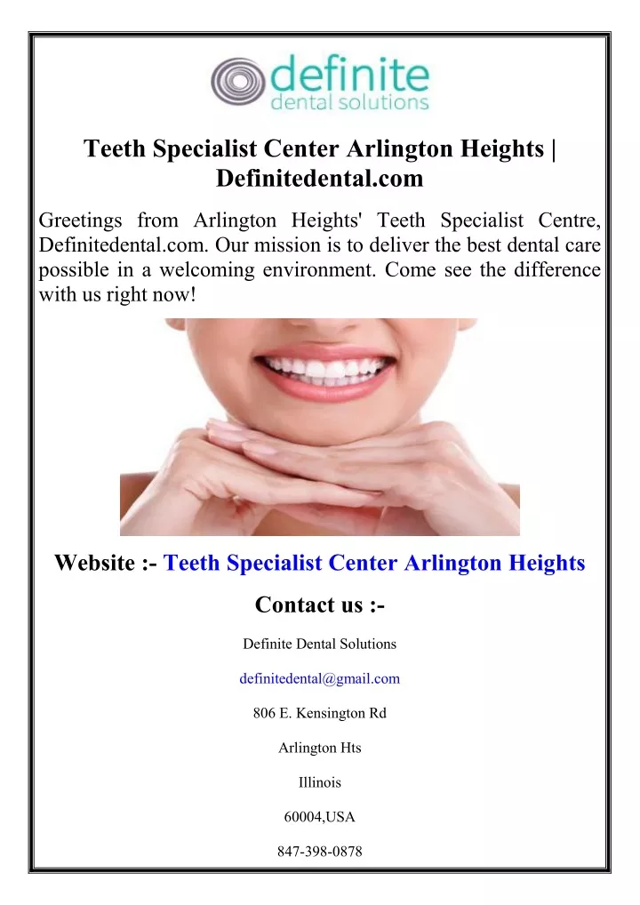 teeth specialist center arlington heights