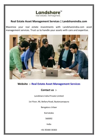 Real Estate Asset Management Services   Landshareindia.com