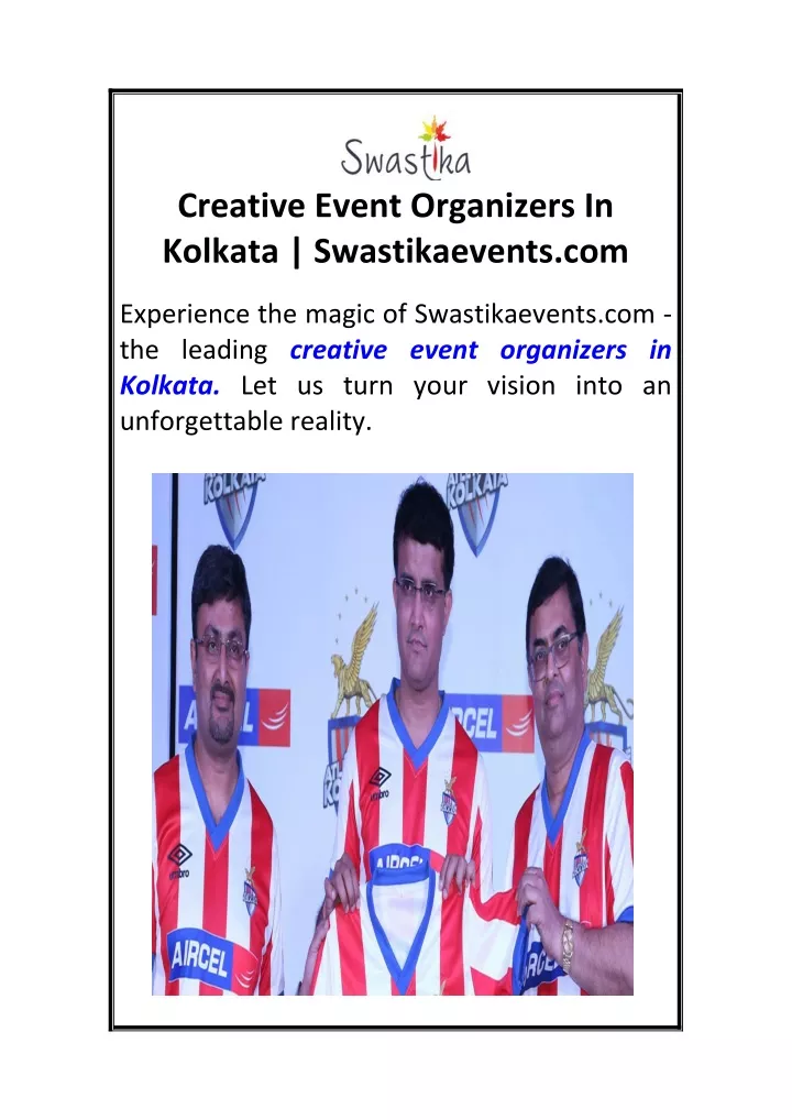 creative event organizers in kolkata
