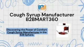 Cough Syrup Manufacturers | B2bmart360