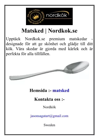 Matsked  Nordkok.se