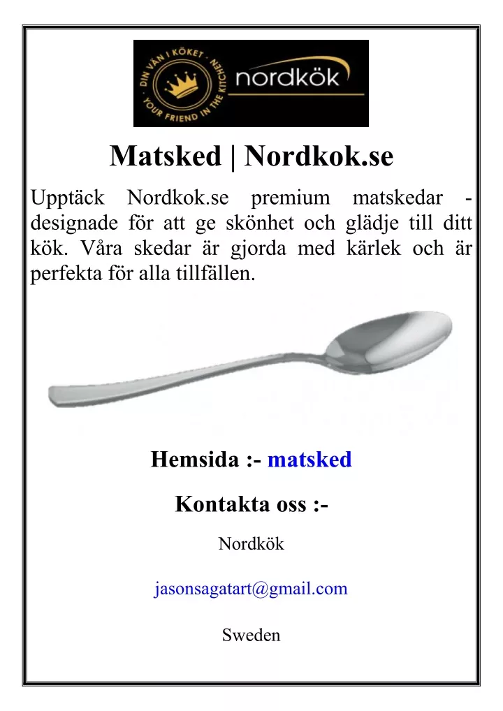 matsked nordkok se