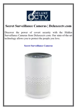 Secret Surveillance Cameras Deluxecctv.com