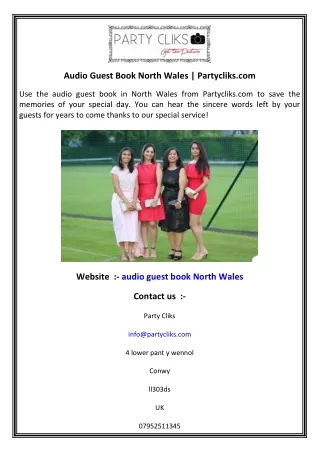 Audio Guest Book North Wales   Partycliks.com