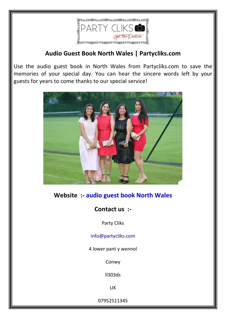 audio guest book north wales partycliks com