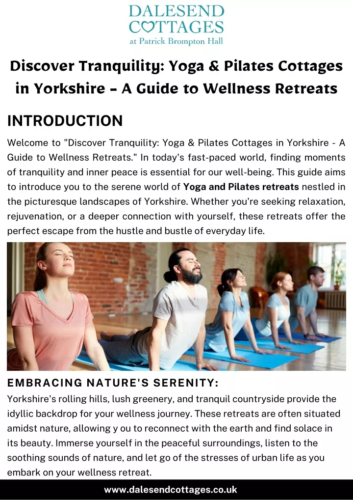 discover tranquility yoga pilates cottages