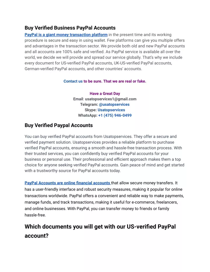 buy verified business paypal accounts paypal